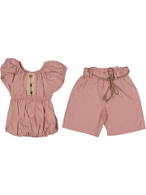 Kız 5/8 Yaş Yaka Fırfırlı Kolyeli Takım