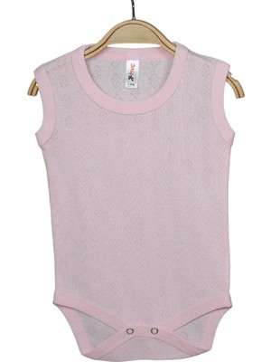 Hvc Kız Bebek Atlet Pamuklu Body Jakarlı Küp Desenli Çıtçıtlı Zıbın