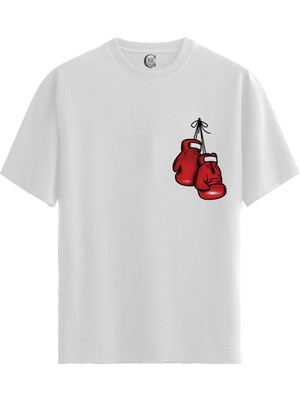 Color Luxe Boxing Spirit - Pamuklu Kadın Beyaz Tişört - Premium Quality