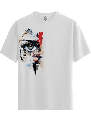 Color Luxe Vision Fragment -  Pamuklu Kadın Beyaz Tişört - Premium Quality