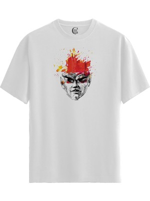 Color Luxe Fire Head - Pamuklu Kadın Beyaz Tişört - Premium Quality