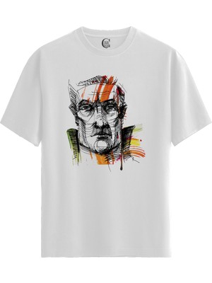 Color Luxe Fragments Of Thought - Pamuklu Erkek Beyaz Tişört - Premium Quality