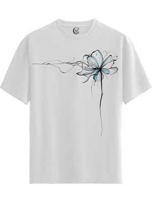 Color Luxe Ethereal Bloom - Pamuklu Kadın Beyaz Tişört - Premium Quality