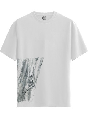 Color Luxe Endless Ascent - Pamuklu Erkek Beyaz Tişört - Premium Quality