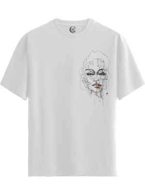 Color Luxe Wired Soul - Pamuklu Kadın Beyaz Tişört - Premium Quality