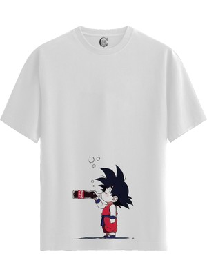 Color Luxe Chibi Refresh - Pamuklu Erkek Beyaz Tişört - Premium Quality