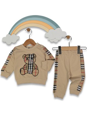 Erkek 6/18 Ay Bear Nakışlı Bebek Takım