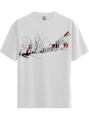 Color Luxe Park Pavilion - Pamuklu Kadın Beyaz Tişört - Premium Quality