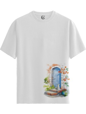 Color Luxe Blue Door - Pamuklu Erkek Beyaz Tişört - Premium Quality