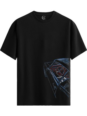 Color Luxe Night Ride - Pamuklu Erkek Siyah Tişört - Premium Quality