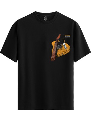 Color Luxe Telecaster '54 Pamuklu Erkek Siyah Tişört - Premium Quality