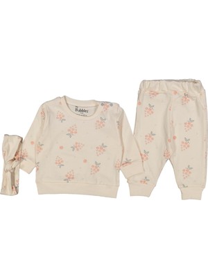 Kız 6/18 Ay Üzüm Baskılı Omuzdan Patlı Ikili Takım