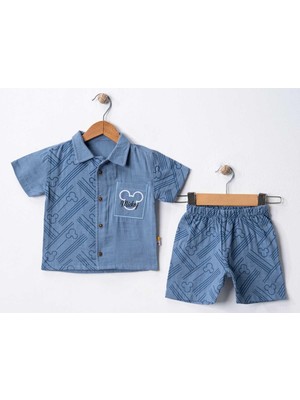 Erkek 6/18 Ay Mıckey Gömlek Müslin Takım