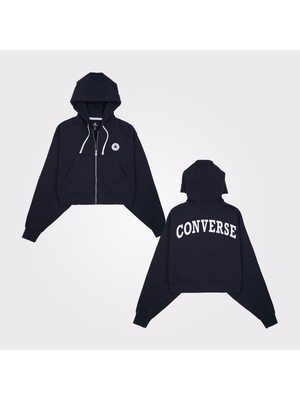 Converse Retro Full-Zip Kadın Siyah Eşofman Üstü