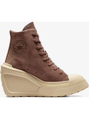 Converse Chuck 70 De Luxe Wedge Kadın Kahverengi Deri Platform Sneaker