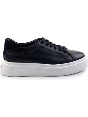 Bambi Lacivert Leather Erkek Sneaker E01087114303