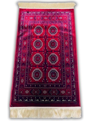 Buhara Tekstil Türkmen Kırmızı Dokuma Kalın Seccade
