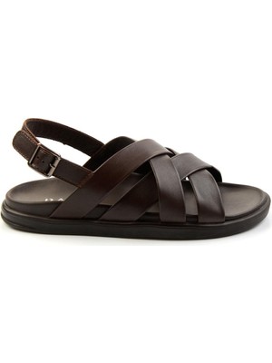 Bambi Kahve Leather Erkek Sandalet E05863955543