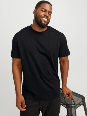 Jack&jones 12250623 Basıc %100 Coton  Buyuk Beden 0 Yaka Kısa Kol Tshırt