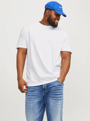 Jack&jones 12250623 Basıc %100 Coton  Buyuk Beden 0 Yaka Kısa Kol Tshırt