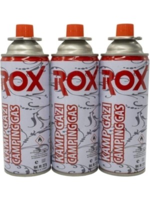 ROX Gazlı Kamp Ocağı Kartuş 227 gr - 3 Adet Hafif Taşıma Özelliği ile Doğada Kullanım