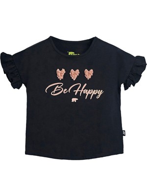 Bad Bear Pixie Siyah Baskılı Kız Çocuk Tişört