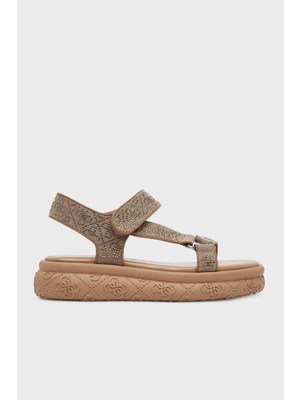 Guess Lode Taşlı 4g Logolu Kalın Taban Cırtlı Sandalet FLJLD2FAL03 Bayan Sandalet Fljld2 FAL03 Beıbr