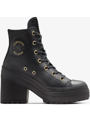 Converse Chuck 70 De Luxe Heel Unisex Siyah Deri Platform Sneaker