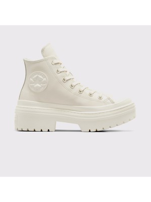 Converse Chuck Taylor All Star Kadın Bej Deri Platform Sneaker Lugged Heel Konforlu Tasarım