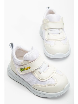 Dilimler Ayakkabı Şirinbebe Ortopedik Kız Bebek Ilk Adım Spor Ayakkabı Beyaz Cırtlı Anorak Malzeme