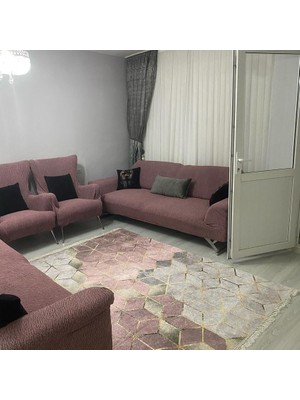 Baqdo Jakarlı Çubuk, Düz Desen 3+3+1+1 Lastikli Koltuk ,kanepe ,çekyat Örtüsü ,kılıfı Esnekli 3311 Takımı