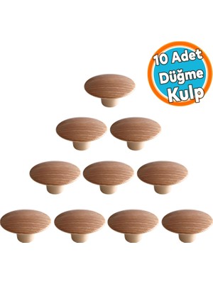 Nzb Dış Bükey Kulp Açık Ceviz Renk Mobilya Mutfak Dolap Dolabı Çekmece Kulpu Kulbu Plastik 10 Adet