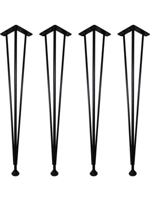 Hap Metal 73 cm Üniversal Pingolu Firkete Ayak 4 Adet Dayanıklı Metal Masa Ayağı