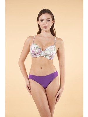 Estiva Desenli Emprime Kaplı Bikini Takımı - Lila