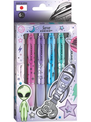 Deep Uçlu Kalem Uzay Serisi 07MM - 6'lı Set