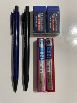 Faber-Castell Faber Econ Siyah-Lacivert Mekanik Kurşun Kalem Set 0,7 mm Metal Gövde