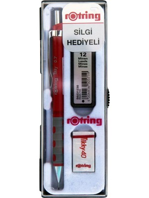Rotring Okul Seti Versatil Min Silgi Hediyeli 0.7 mm Kırmızı RO-KK07-07K
