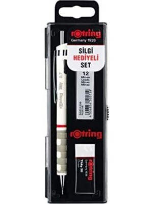 Rotring Tikky Okul Seti 0.7 mm Beyaz Versatil Kalem + Silgi + Uç