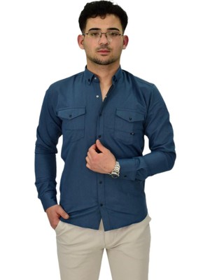 Erkek Spor Likralı Gömlek BGL-ST04343