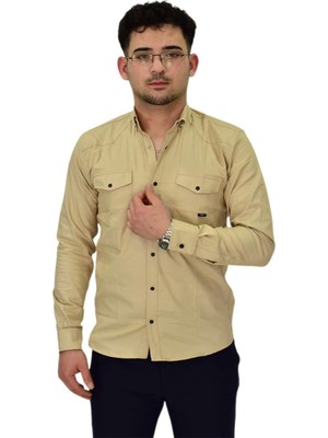 Erkek Spor Likralı Gömlek BGL-ST04343