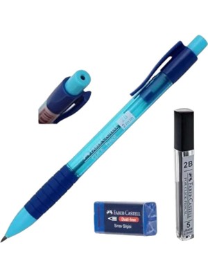 Faber-Castell 2.0 mm Sınav Eskiz Uçlu Kalem Seti Metal Malzeme ile Ergonomik Tasarım + Silgi + Uç