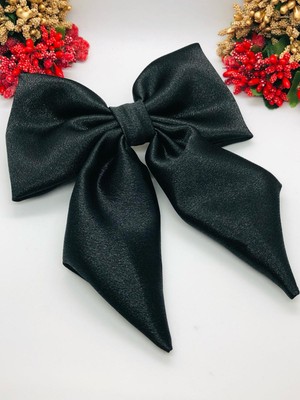 İnderin Siyah Saten Fiyonk Otomatik Toka