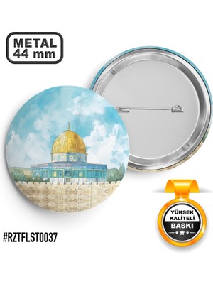 Sağlam Ajans Mescid-İ Aksa Resim İğneli Rozet 44 mm