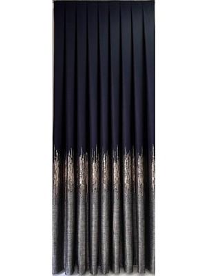 Ufuk Perde Pano Fon Venedik Lacivert Gri (TEK KANAT)