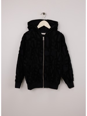 Calvin Klein Desenli Erkek Çocuk Siyah Sweatshırt IB0IB02461BEH