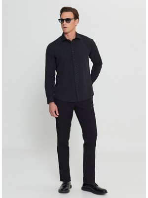 Altınyıldız Classics Regular Fit Klasik Yaka Siyah Erkek Gömlek ACE020252170_SYH