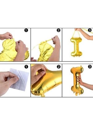 Doğum Günleri Için Iyi Ki Doğdun Yazılı 11 Parça Gold Altın Renk Harf Folyo Balon Seti Balonların Her Harf Ayrı Ayrı Balon 40  cm .