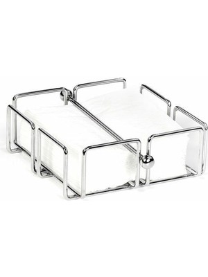 Biradlı Metal Kare Peçetelik 19 x 19 x 6 cm