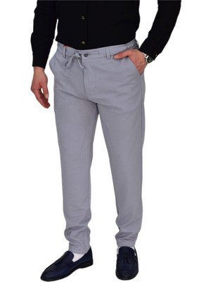 Rota Erkek Regular Fit BGL-ST04328 Beli Lastikli Jogger Pantolon Pamuklu 2024 Sonbahar - Kış Model Gri