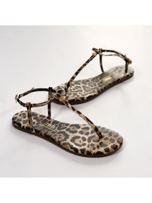 Tkees Kadın Leopar Sandalet